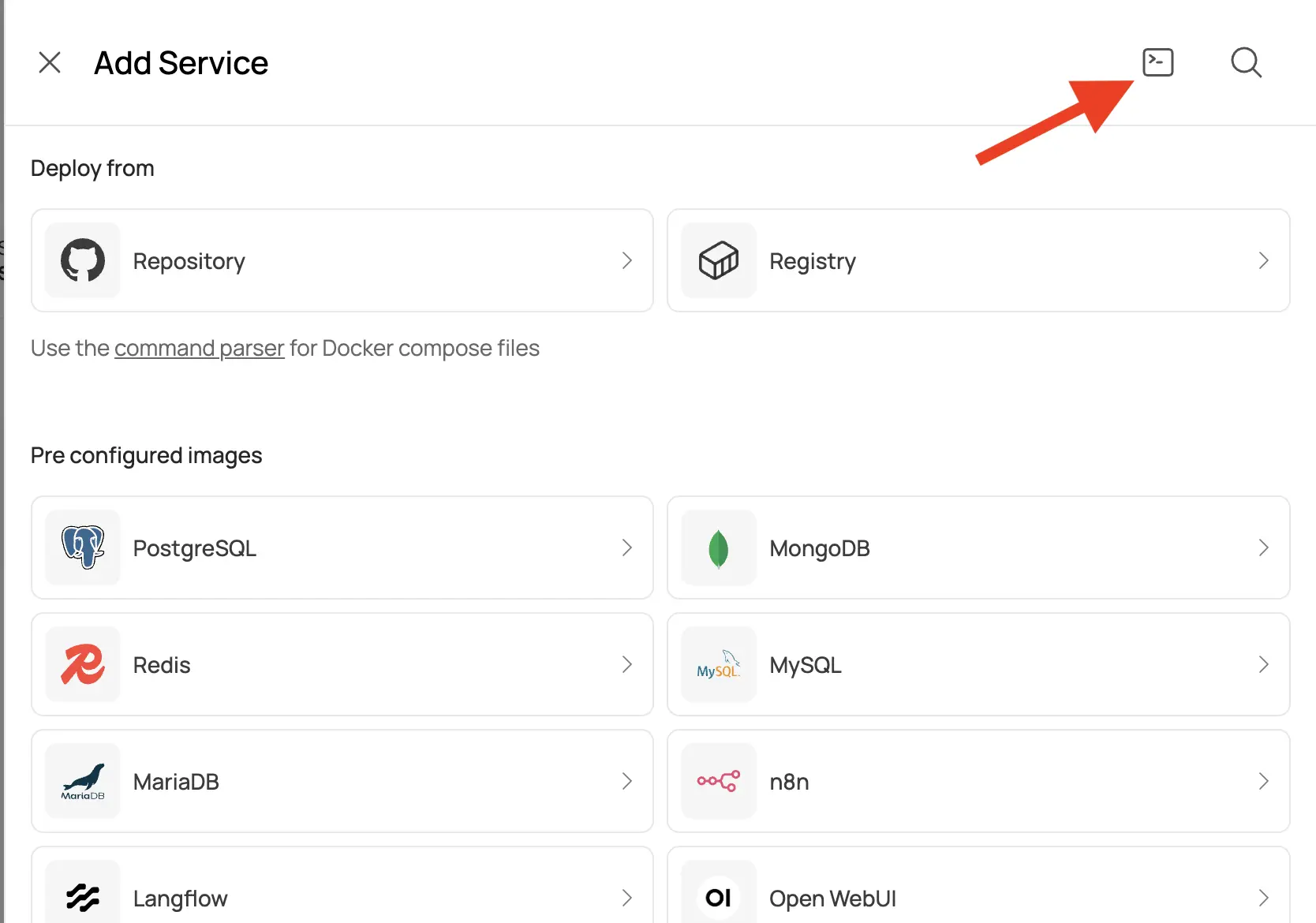 Add Service Drawer